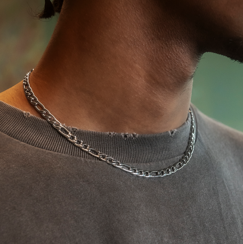 Chaîne 8Shine Figaro en Or Blanc – 6mm