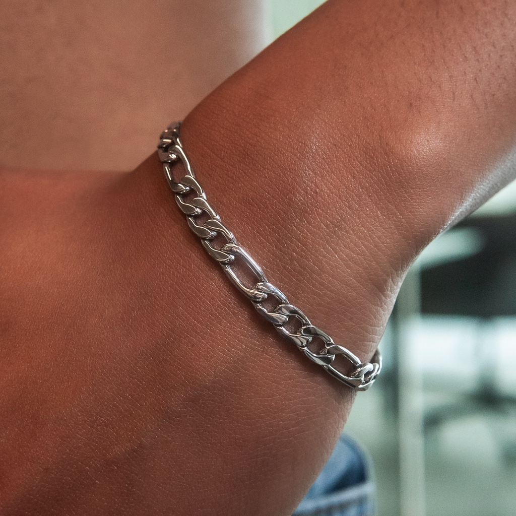 Bracelet 8Shine — Figaro en Or Blanc 6mm