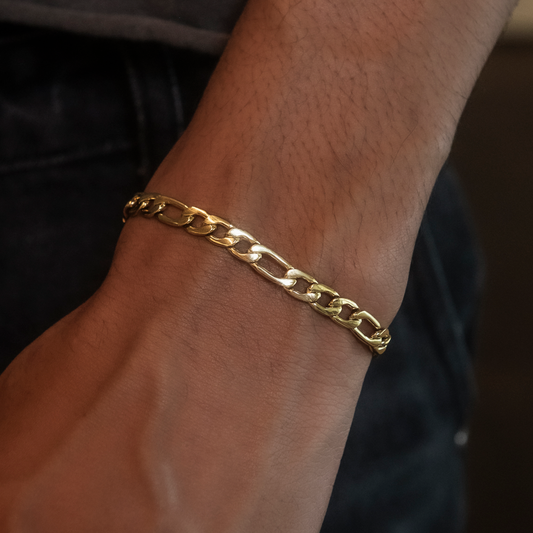Bracelet Figaro 8Shine Or Jaune - 6mm