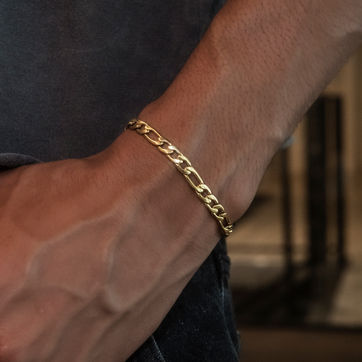 Bracelet Figaro 8Shine Or Jaune - 6mm