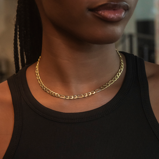 Collier 8Shine — Chaîne Figaro en Or Jaune 6mm