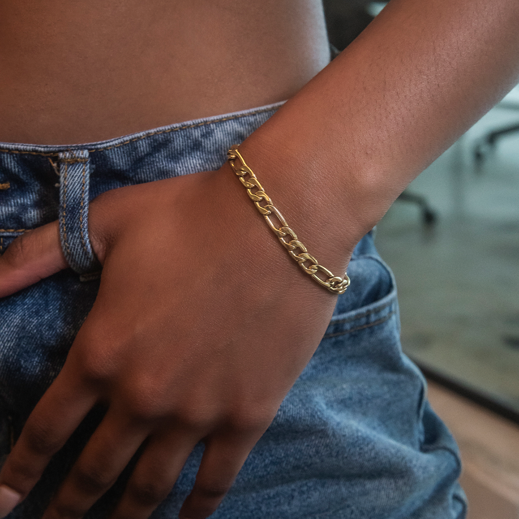 Bracelet 8Shine — Figaro en Or Jaune 6mm