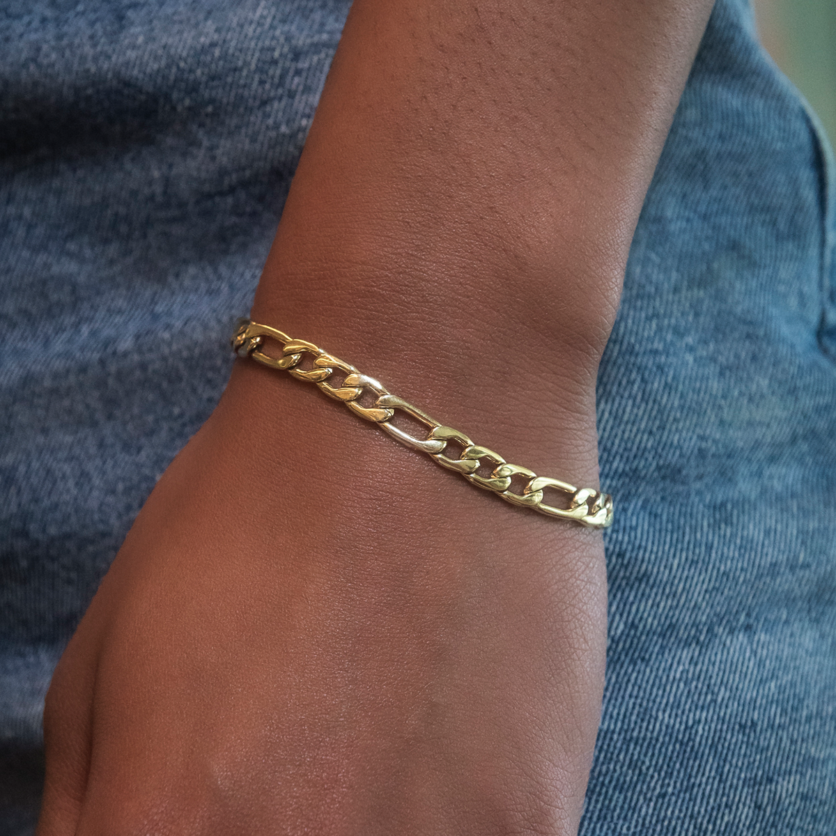 Bracelet 8Shine — Figaro en Or Jaune 6mm