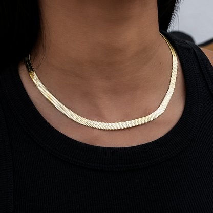 Collier 8Shine — Chaîne Herringbone en Or Jaune 6mm