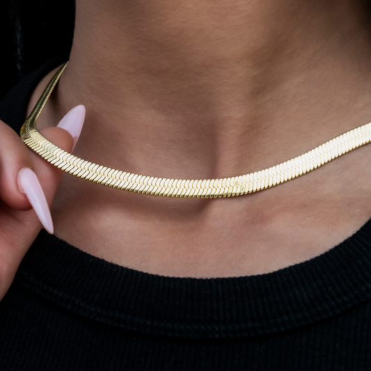 Collier 8Shine — Chaîne Herringbone en Or Jaune 6mm