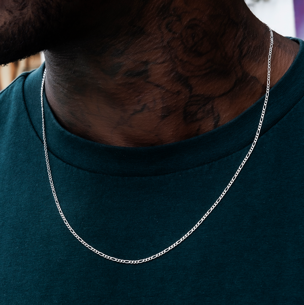 Chaîne 8Shine Figaro en Or Blanc – 2mm