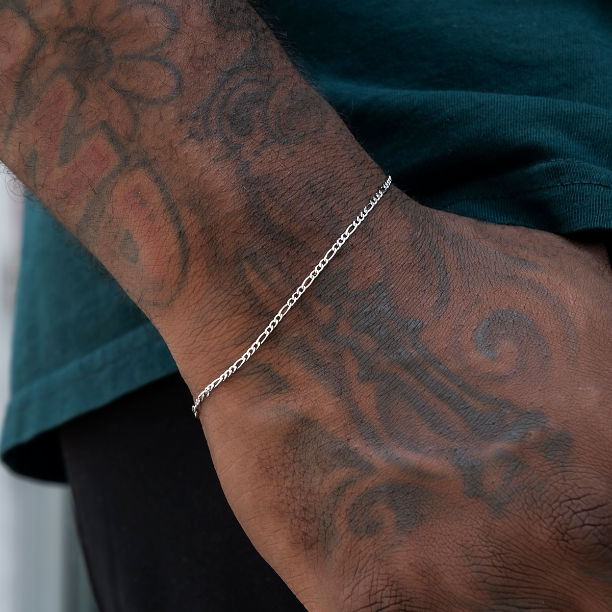 Bracelet Figaro 8Shine Or Blanc - 2mm