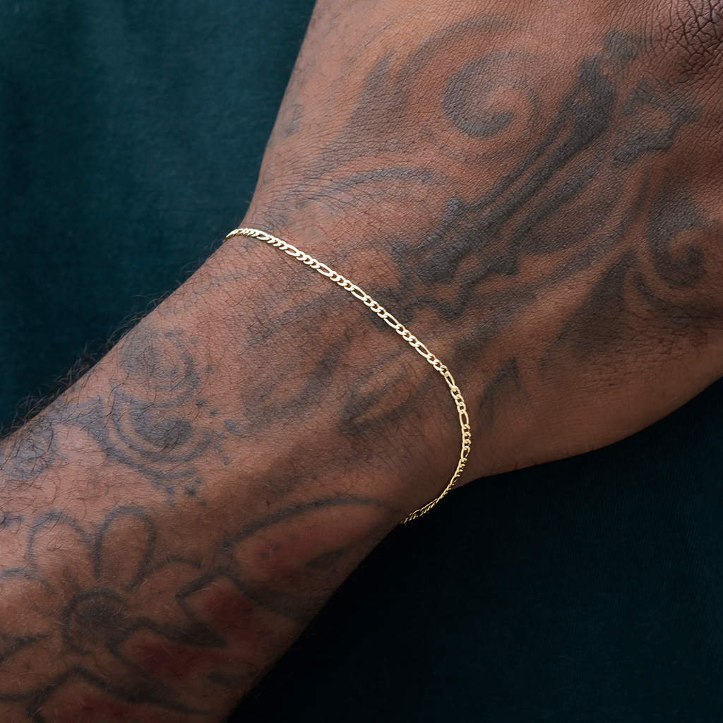 Bracelet Figaro 8Shine Or Jaune - 2mm