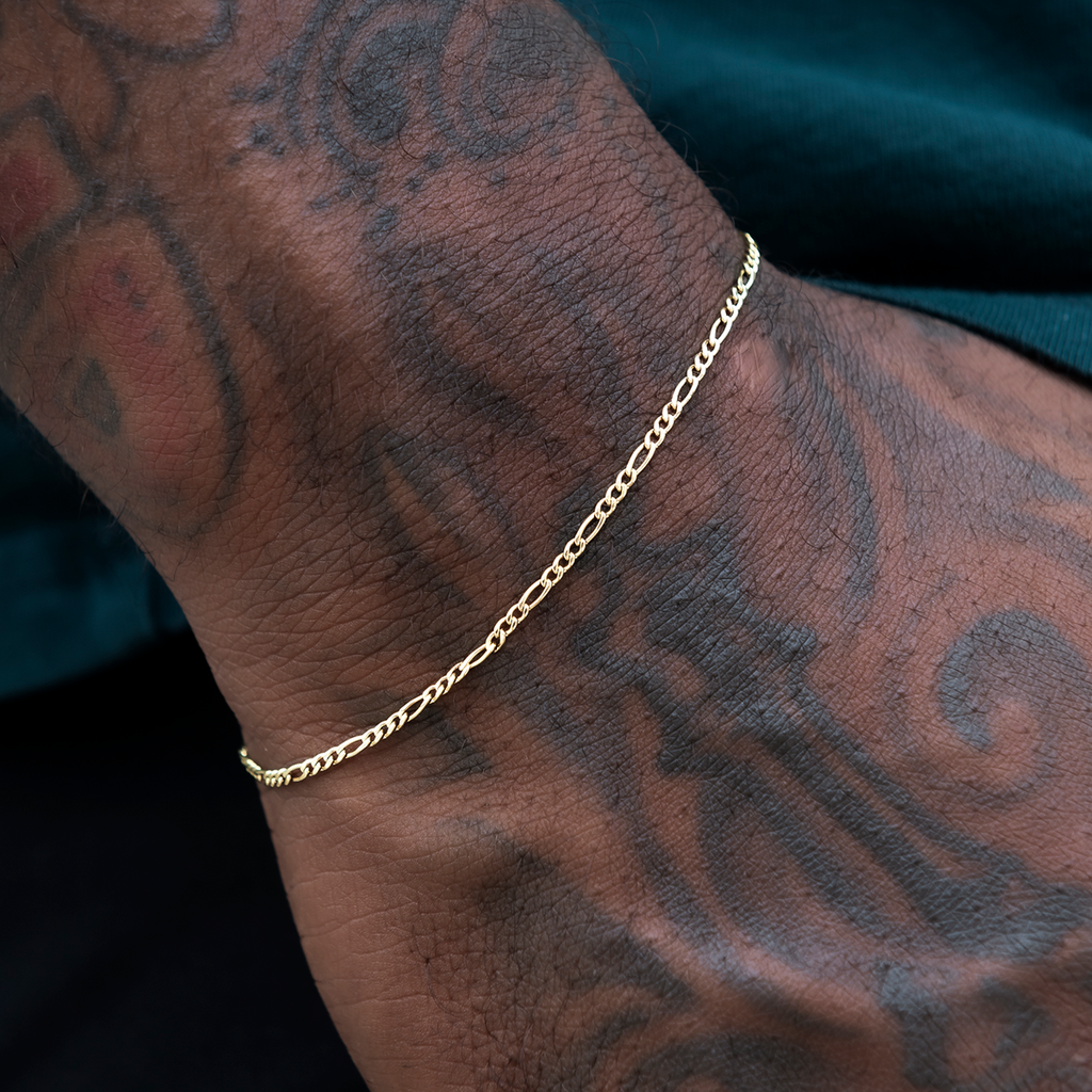 Bracelet Figaro 8Shine Or Jaune - 2mm