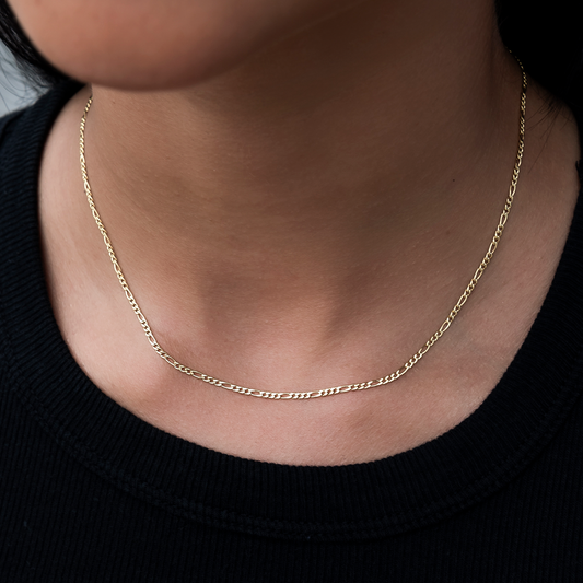Collier 8Shine — Chaîne Figaro en Or Jaune 2mm
