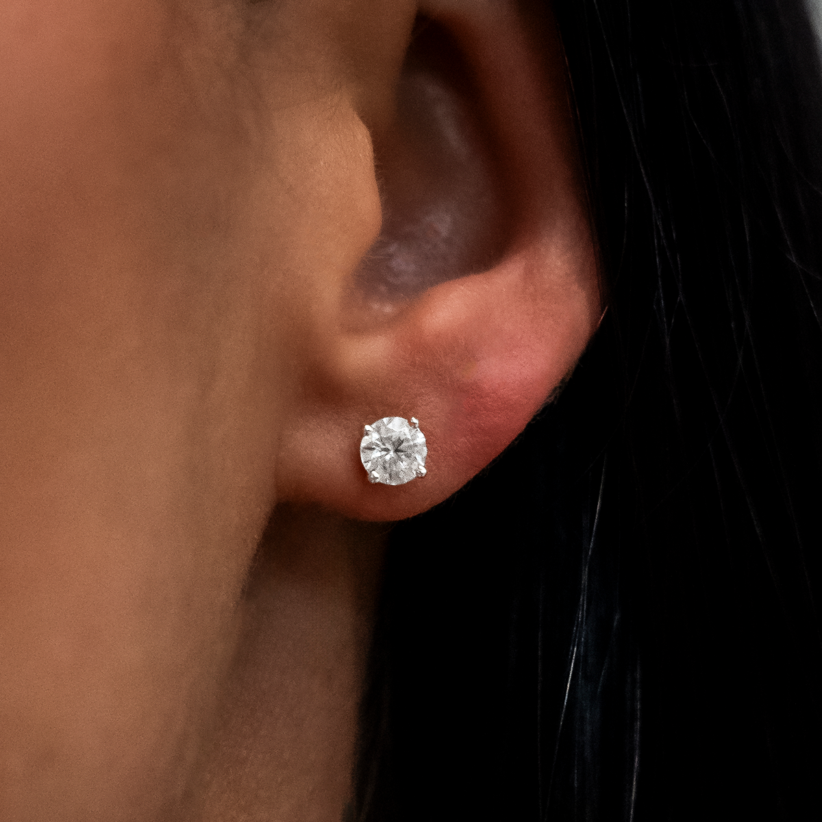 Boucles d’oreilles 8Shine — Diamond Stud 5mm en Or Blanc