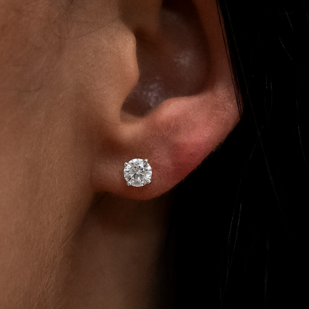 Boucles d’oreilles 8Shine — Diamond Stud 5mm en Or Blanc