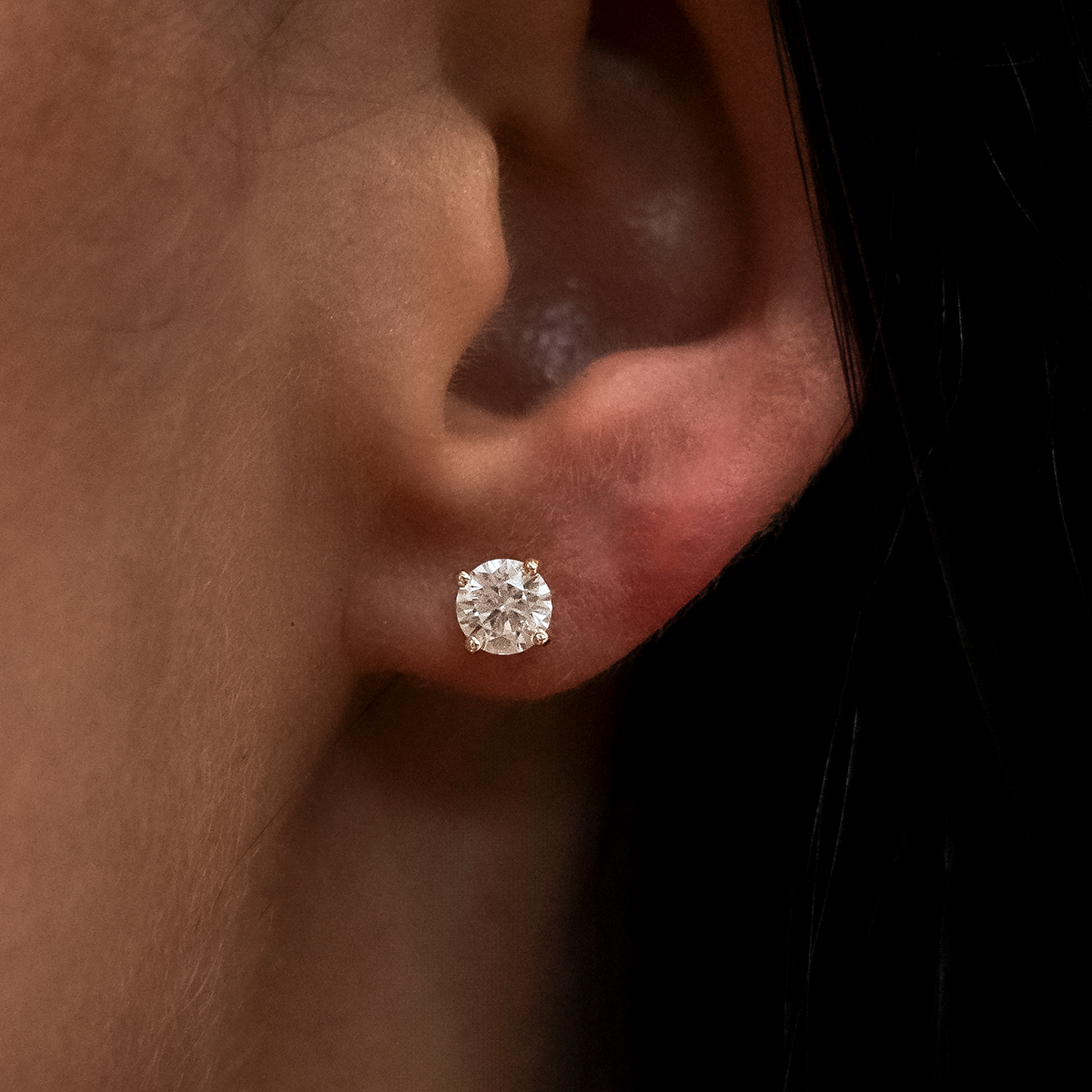 Boucles d’oreilles 8Shine — Diamond Stud 5mm en Or Jaune