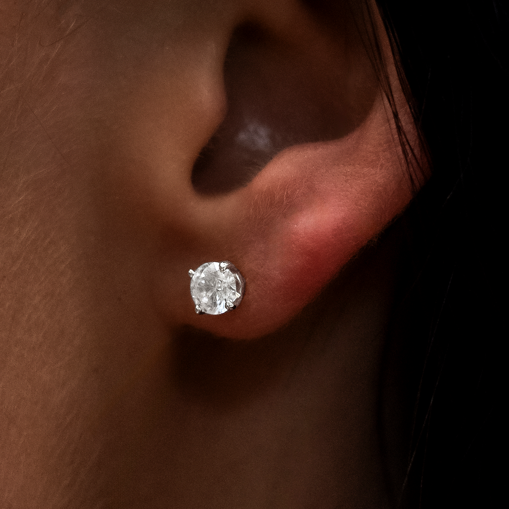 Boucles d’oreilles 8Shine — Diamond Stud 5mm en Or Blanc