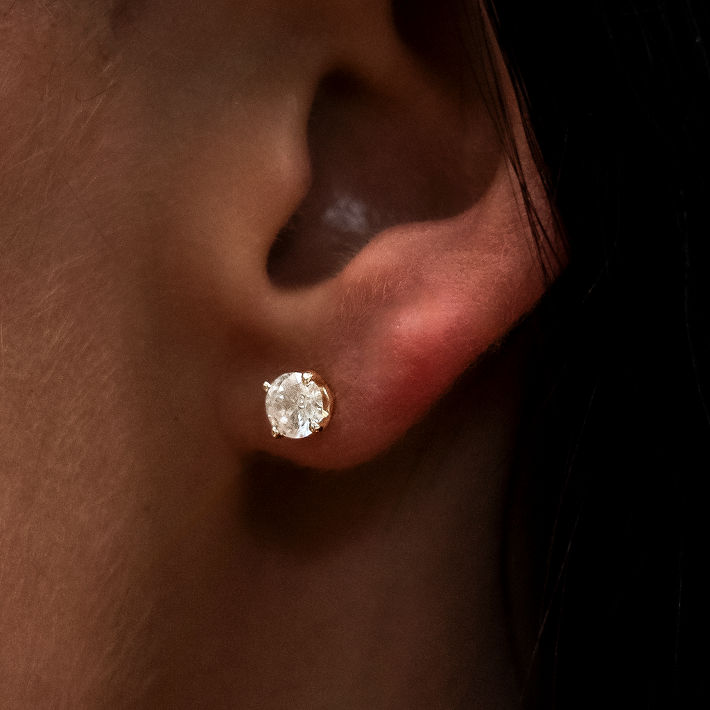Boucles d’oreilles 8Shine — Diamond Stud 5mm en Or Jaune