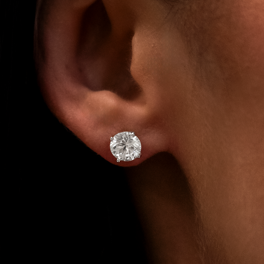 Boucles d’oreilles 8Shine — Diamond Stud 7mm en Or Blanc