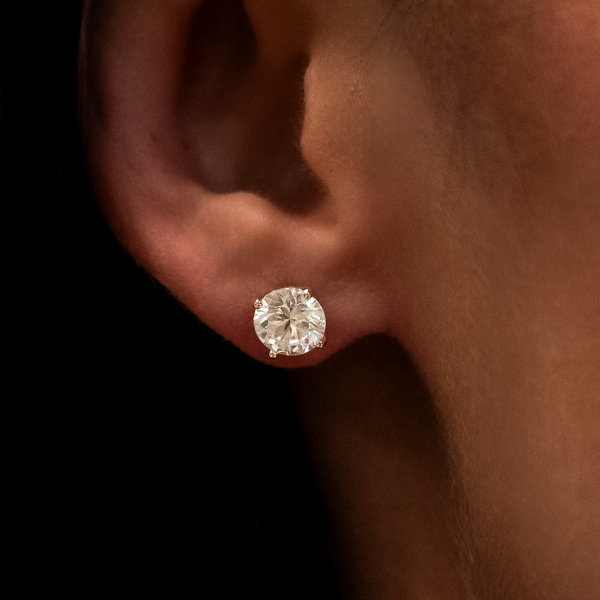 Boucles d’oreilles 8Shine — Diamond Stud 7mm en Or Jaune