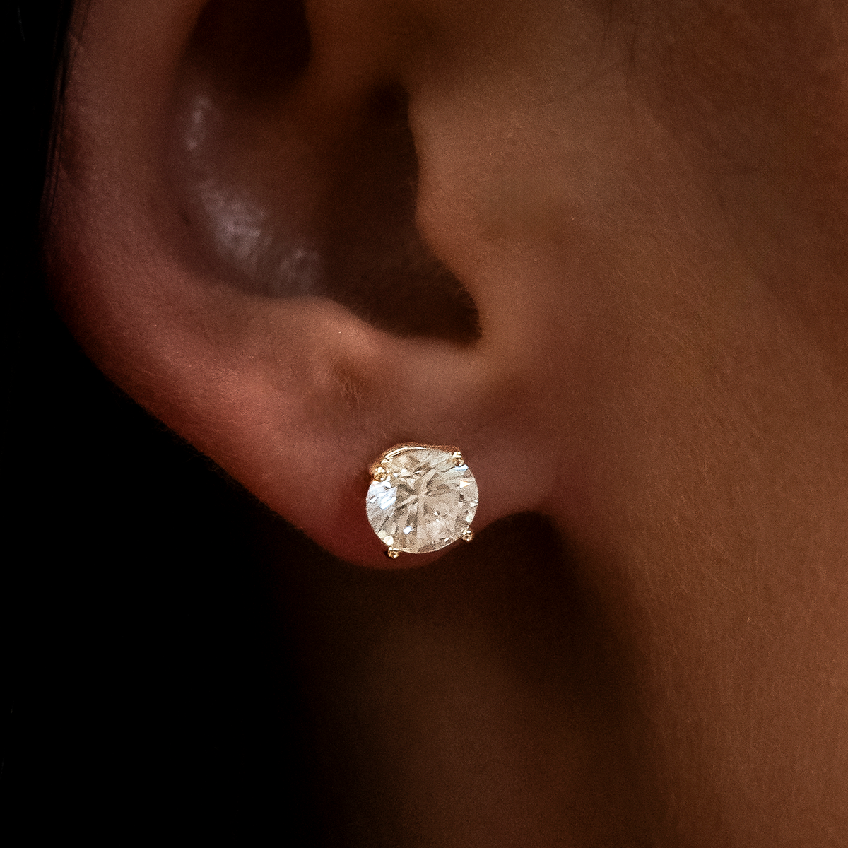 Boucles d’oreilles 8Shine — Diamond Stud 7mm en Or Jaune