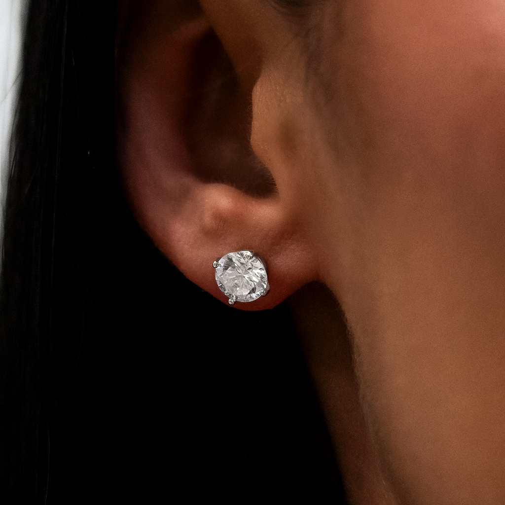 Boucles d’oreilles 8Shine — Diamond Stud 7mm en Or Blanc