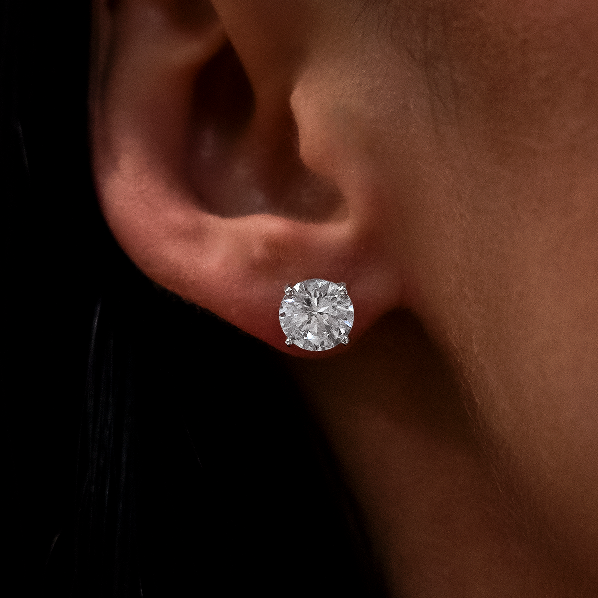 Boucles d’oreilles 8Shine — Diamond Stud 8mm en Or Blanc
