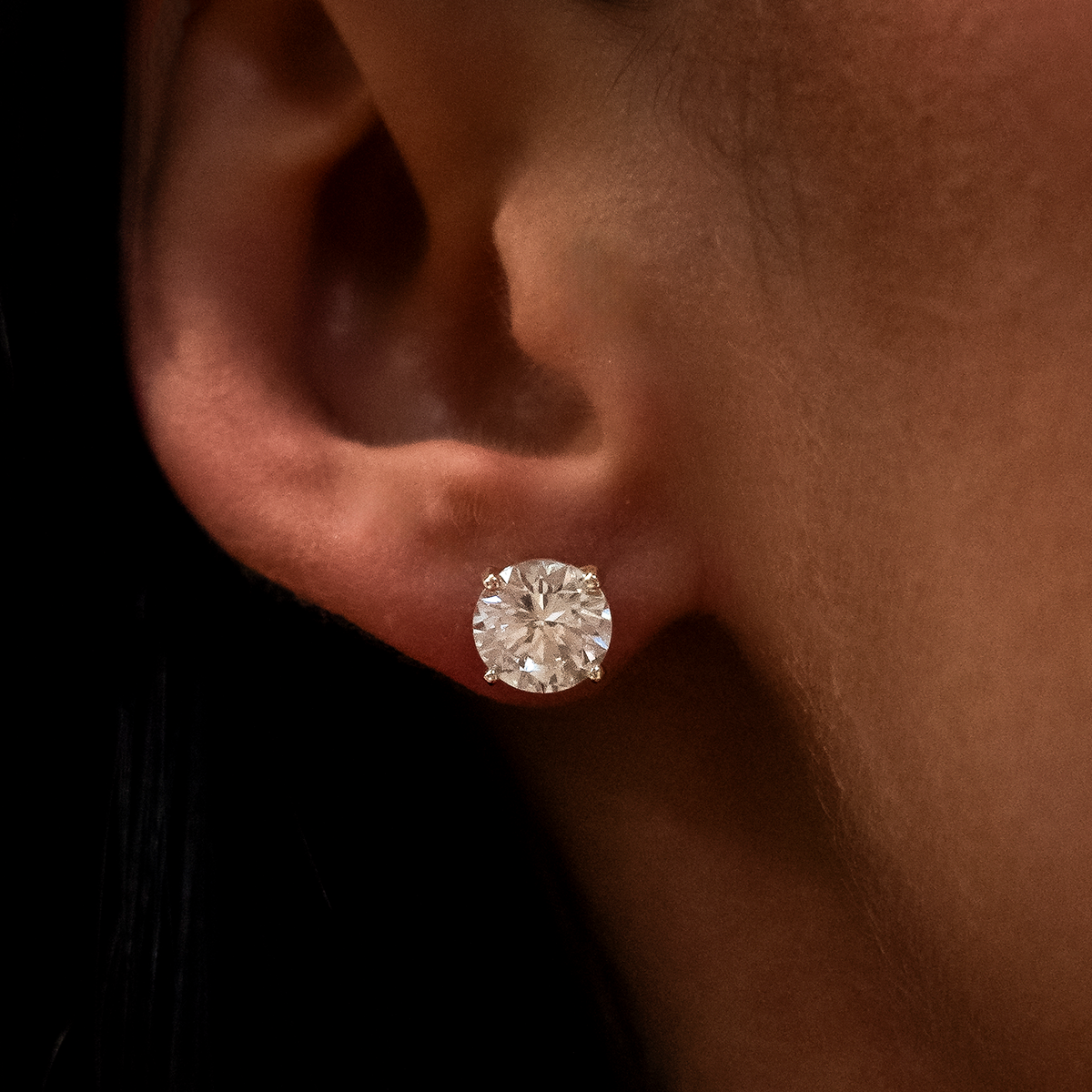 Boucles d’oreilles 8Shine — Diamond Stud 8mm en Or Jaune