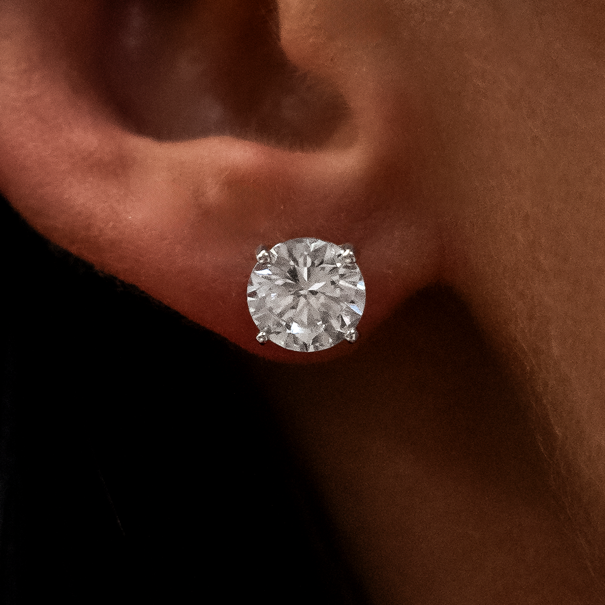 Boucles d’oreilles 8Shine — Diamond Stud 8mm en Or Blanc