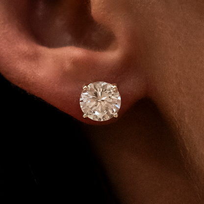 Boucles d’oreilles 8Shine — Diamond Stud 8mm en Or Jaune