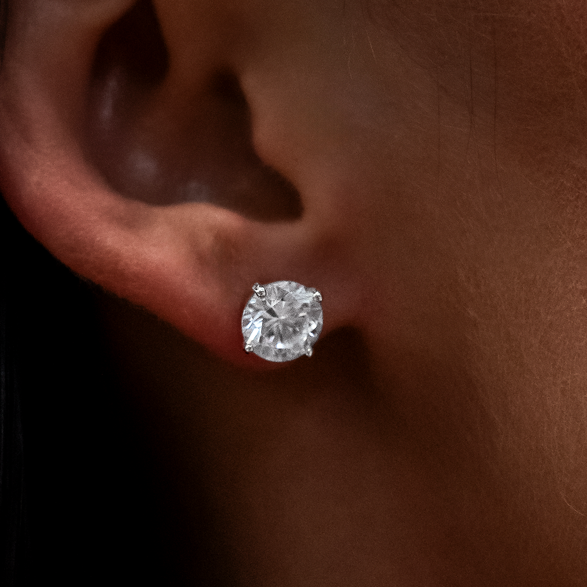 Boucles d’oreilles 8Shine — Diamond Stud 8mm en Or Blanc