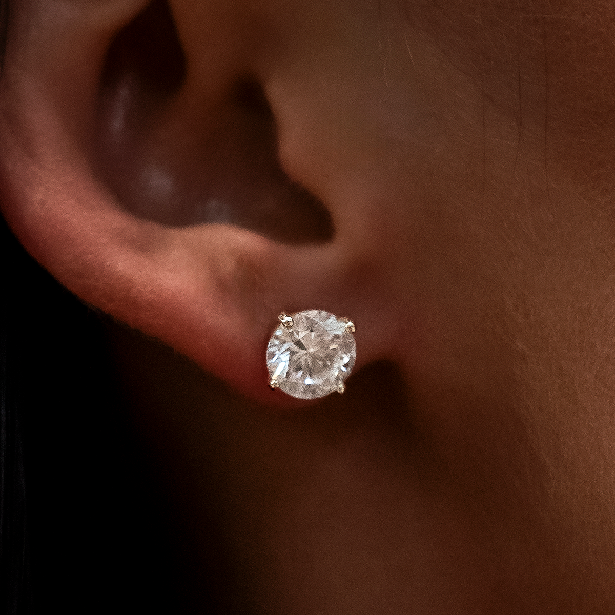 Boucles d’oreilles 8Shine — Diamond Stud 8mm en Or Jaune