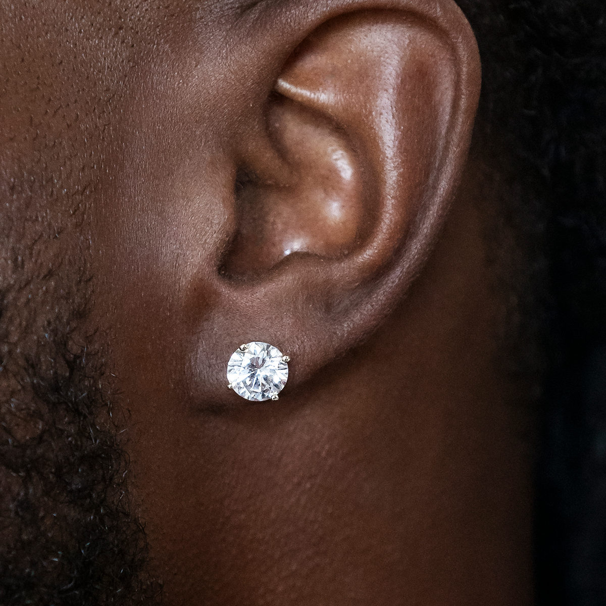 Boucles d’Oreilles 8Shine – Round Cut 7mm en Or Blanc