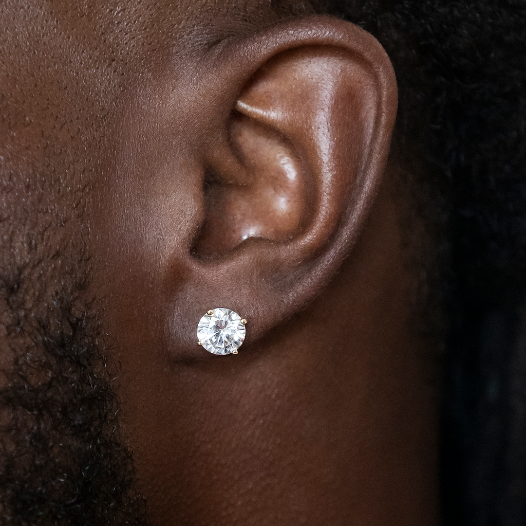 Boucles d’Oreilles 8Shine - Round Cut en Or Jaune 7mm