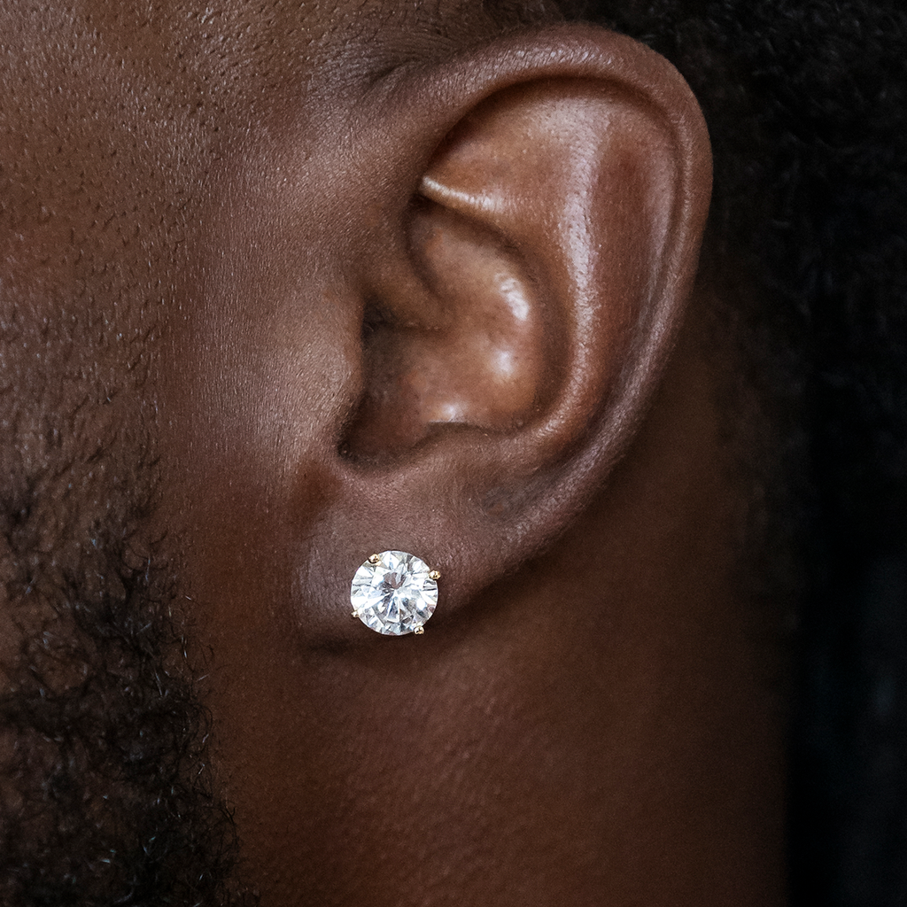 Boucles d’Oreilles 8Shine - Round Cut en Or Jaune 8mm