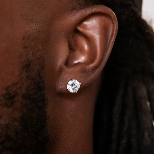 Boucles d’Oreilles 8Shine – Round Cut 7mm en Or Blanc