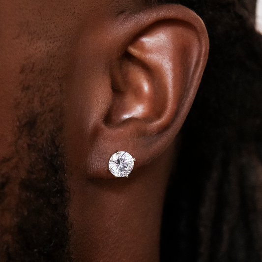 Boucles d’Oreilles 8Shine – Round Cut 8mm en Or Blanc