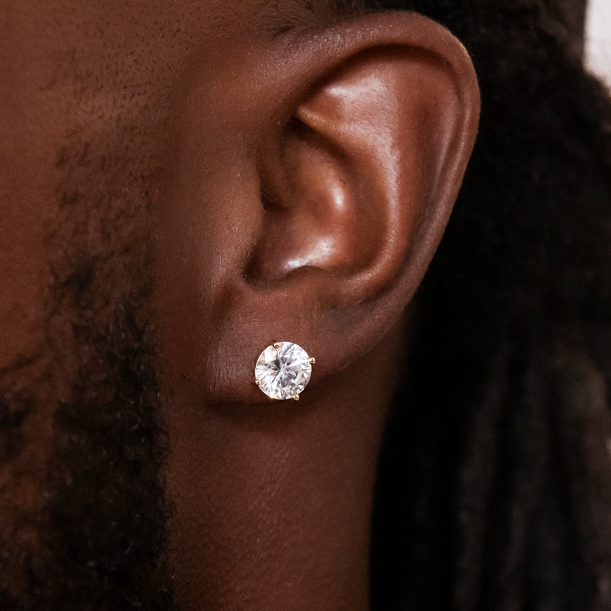 Boucles d’Oreilles 8Shine - Round Cut en Or Jaune 7mm