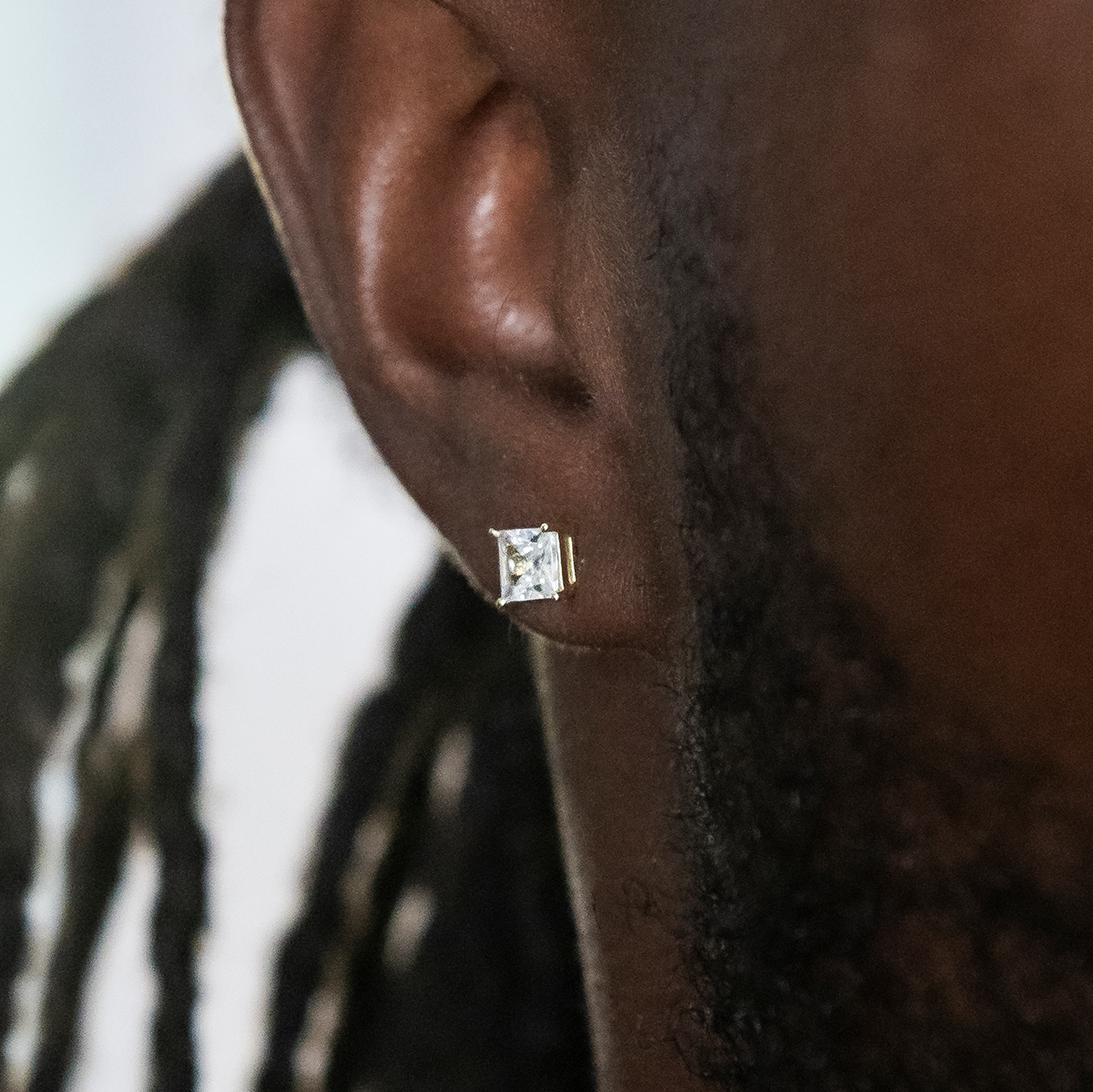 Boucles d’Oreilles 8Shine – Square Cut 5mm en Or Jaune