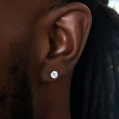 Boucles d’Oreilles 8Shine – Round Cut 5mm en Or Blanc