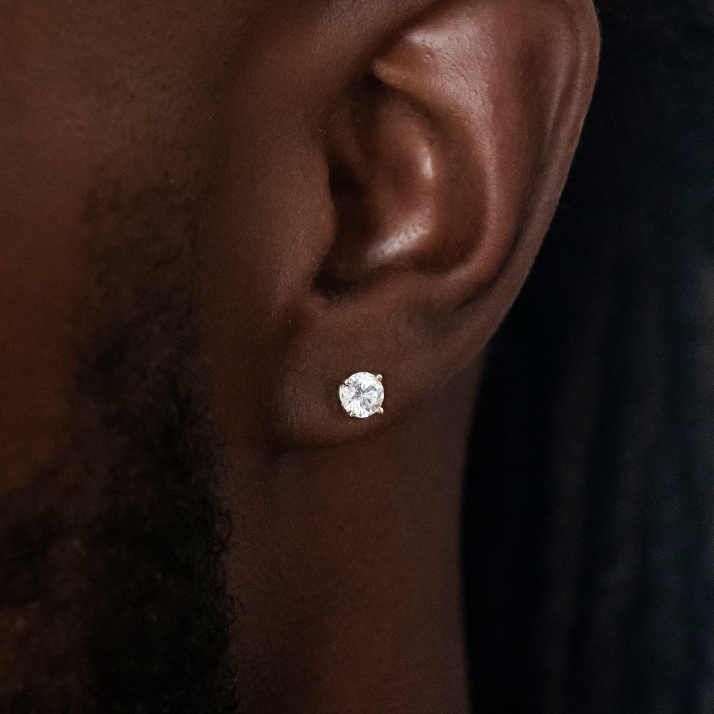 Boucles d’Oreilles 8Shine – Round Cut 5mm en Or Jaune