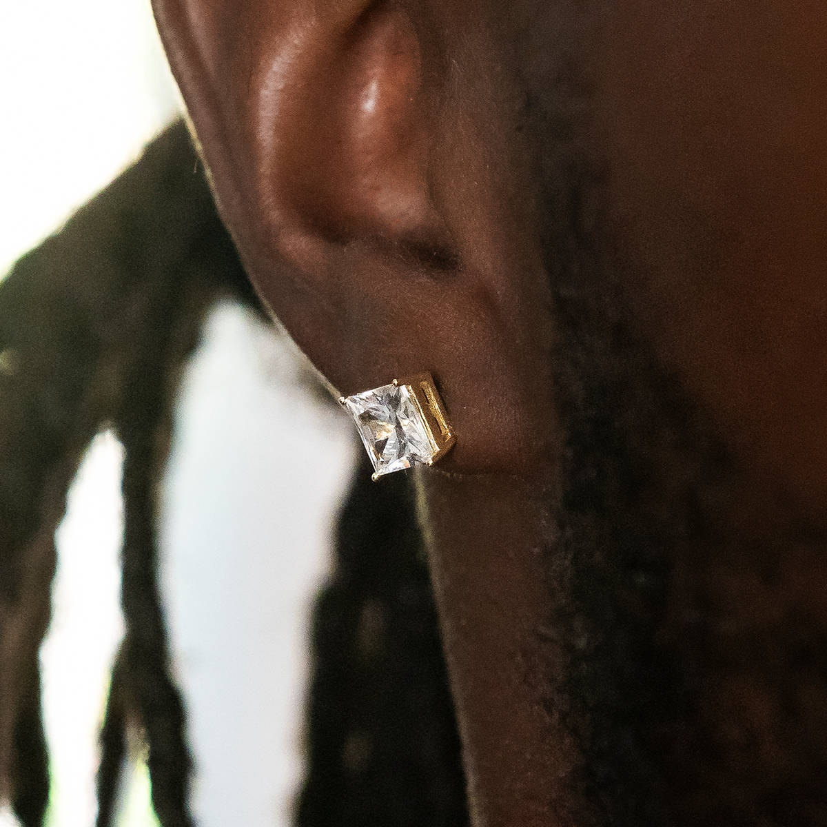 Boucles d’Oreilles 8Shine – Square Cut 7mm en Or Jaune