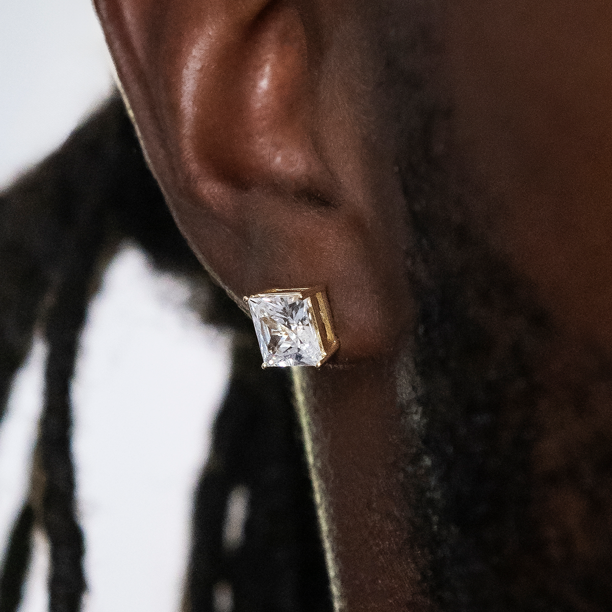 Boucles d’Oreilles 8Shine – Square Cut 8mm en Or Jaune