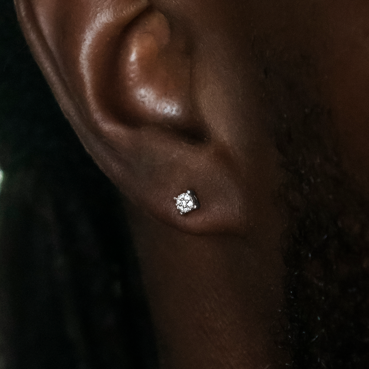 Boucles d’Oreilles 8Shine – Pavé Round 3mm en Or Blanc