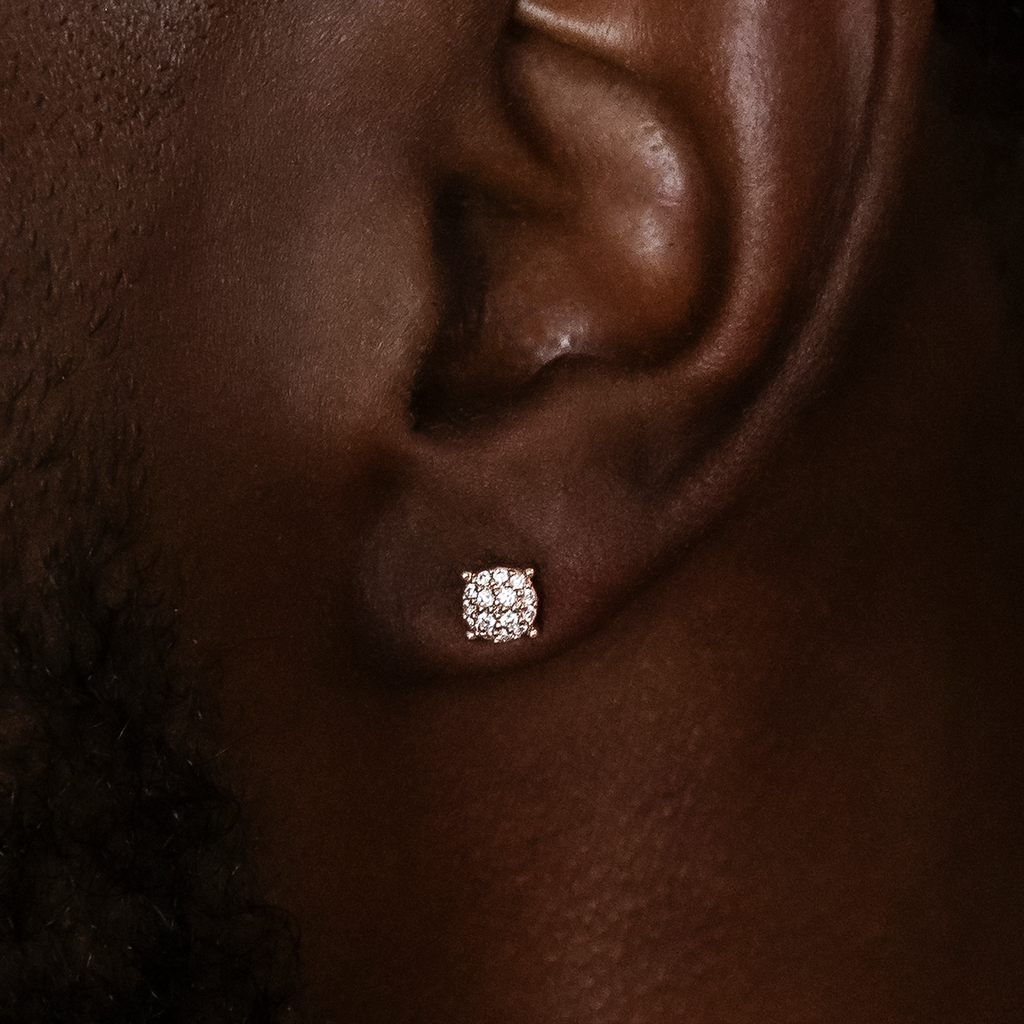 Boucles d’Oreilles 8Shine – Pavé Round 5mm en Or Jaune