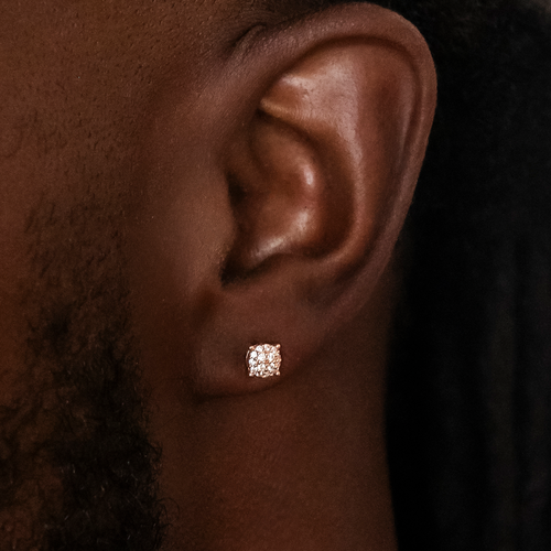 Boucles d’Oreilles 8Shine – Pavé Round 5mm en Or Jaune