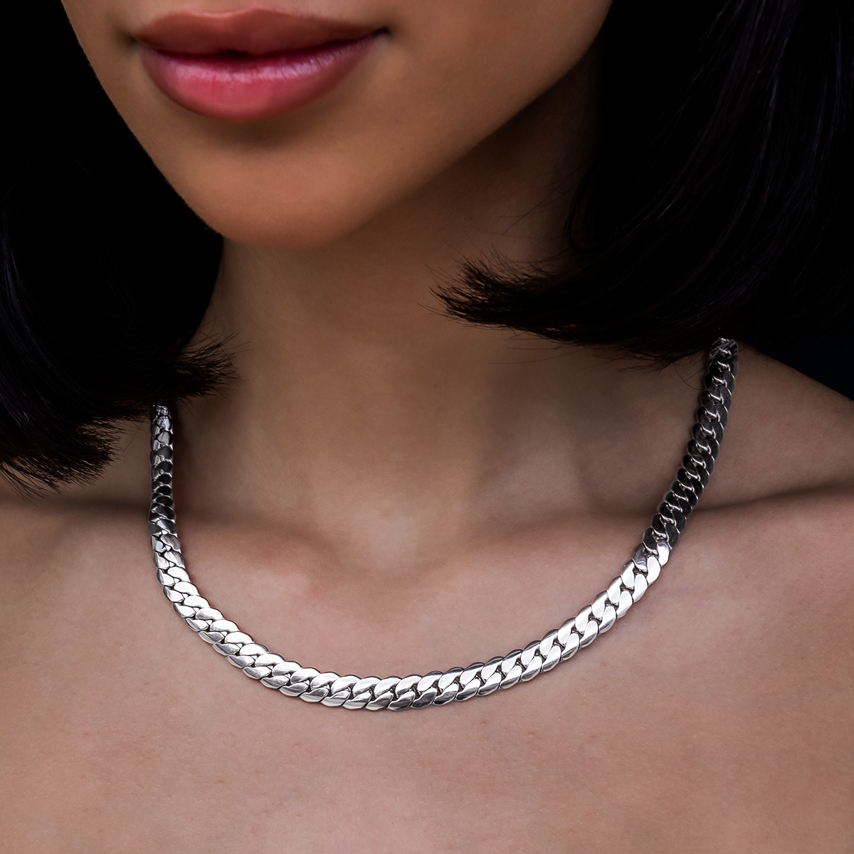Collier 8Shine — Chaîne South Cuban™ en Or Blanc 8mm