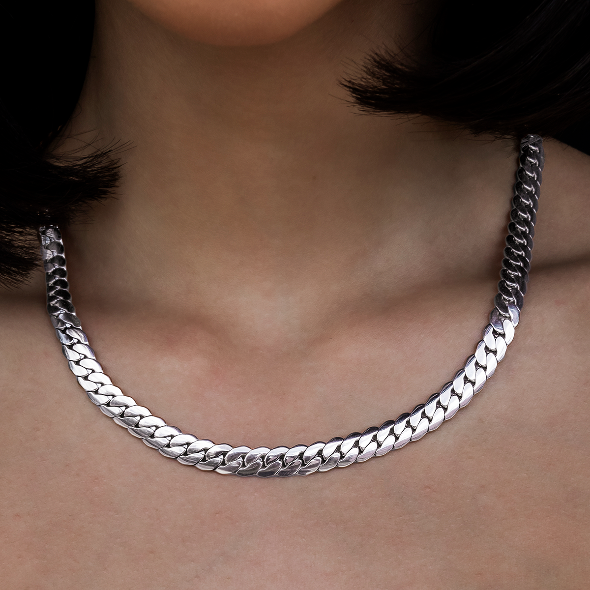 Collier 8Shine — Chaîne South Cuban™ en Or Blanc 8mm