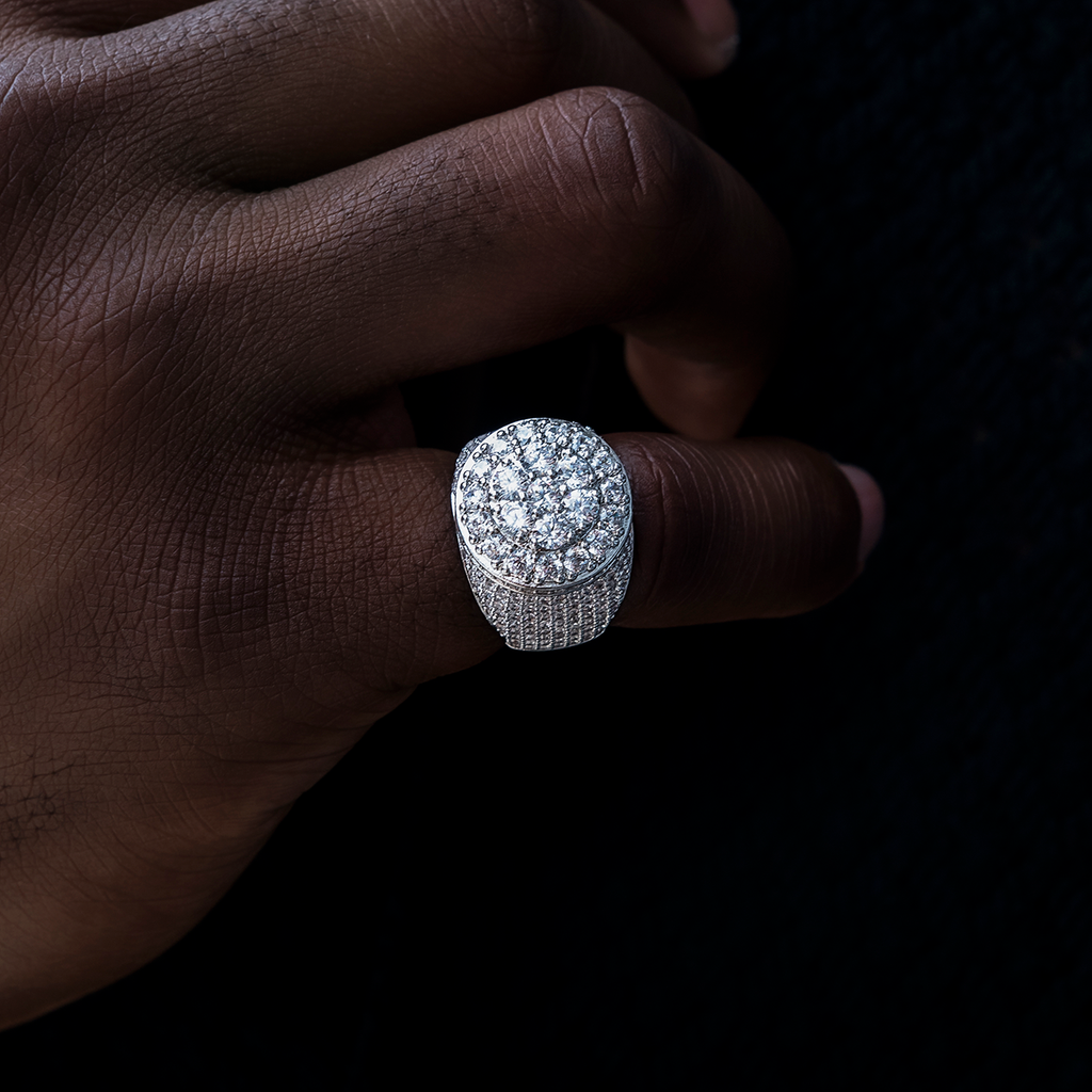 Bague 8Shine – Diamond Cluster en Or Blanc Vermeil