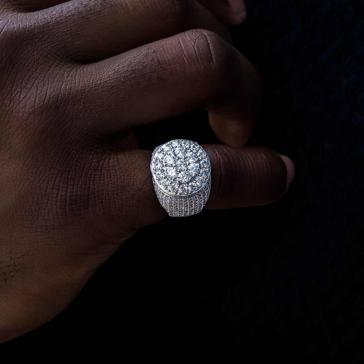 Bague 8Shine – Diamond Cluster en Or Blanc Vermeil