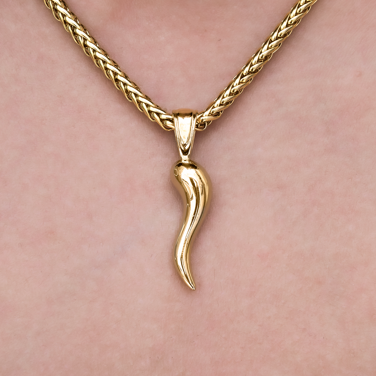 Pendentif 8Shine — Corne Italienne en Or Jaune