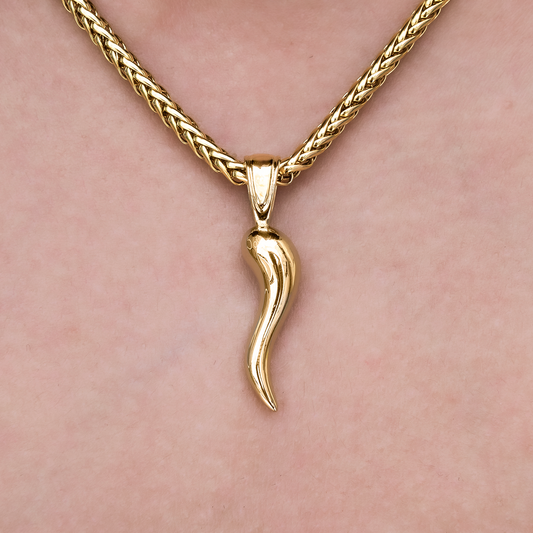 Pendentif 8Shine — Corne Italienne en Or Jaune