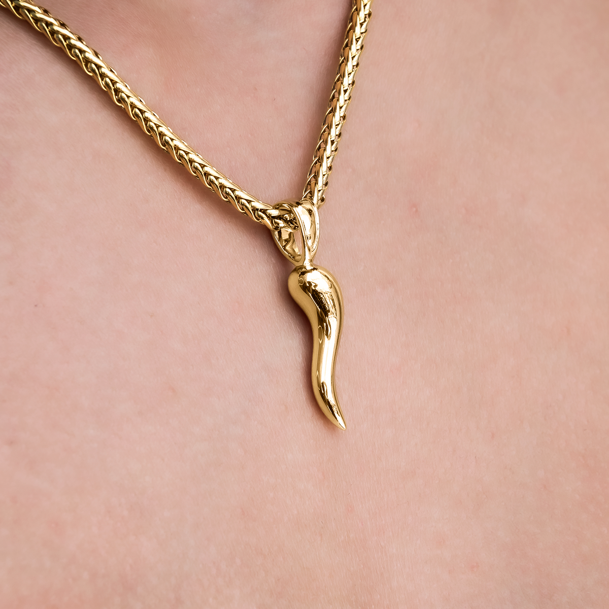 Pendentif 8Shine — Corne Italienne en Or Jaune
